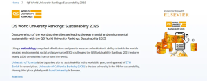 加拿大留学 | 2025 QS「可持续发展」大学排名发布...